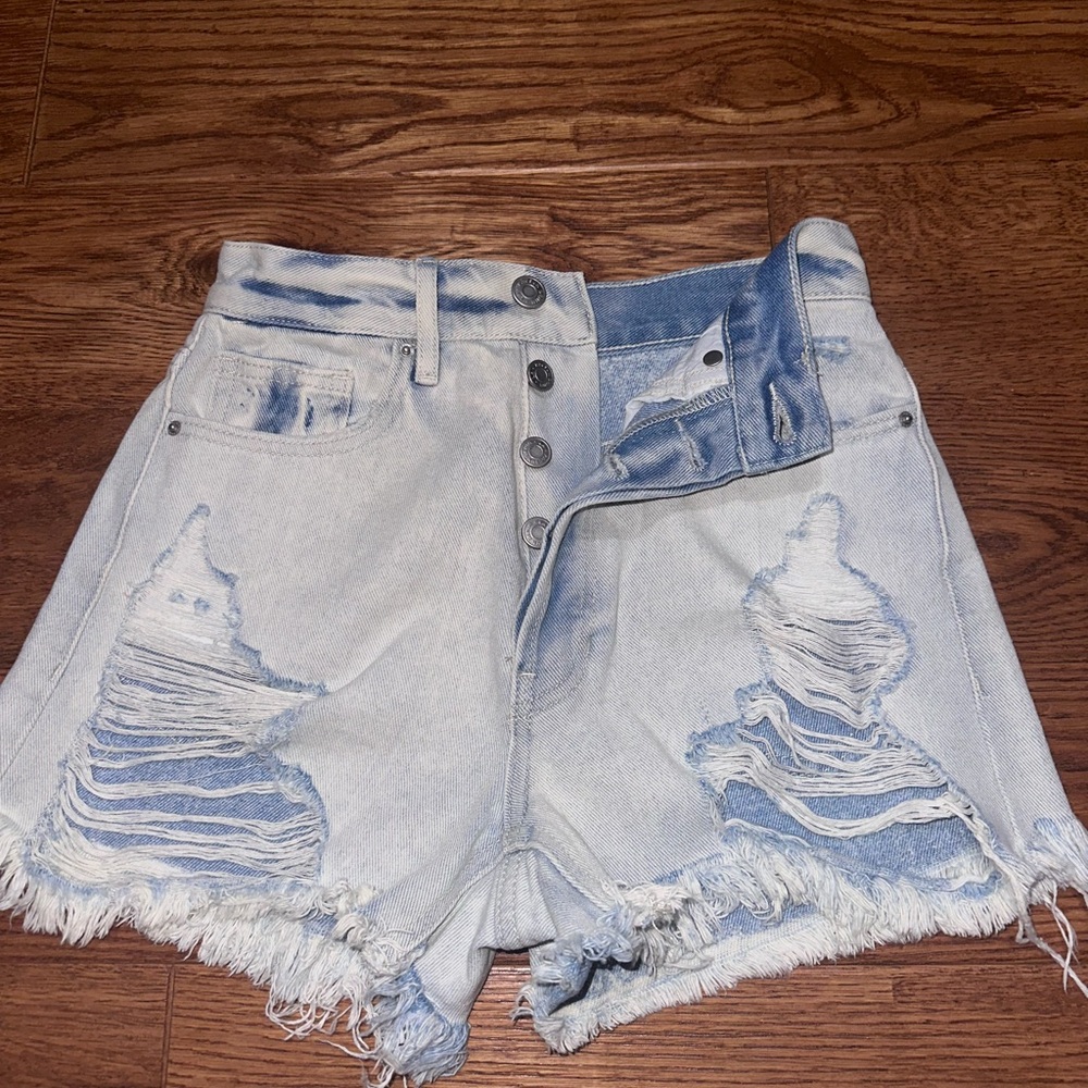 PacSun Blue Jean Shorts with Distressed Design